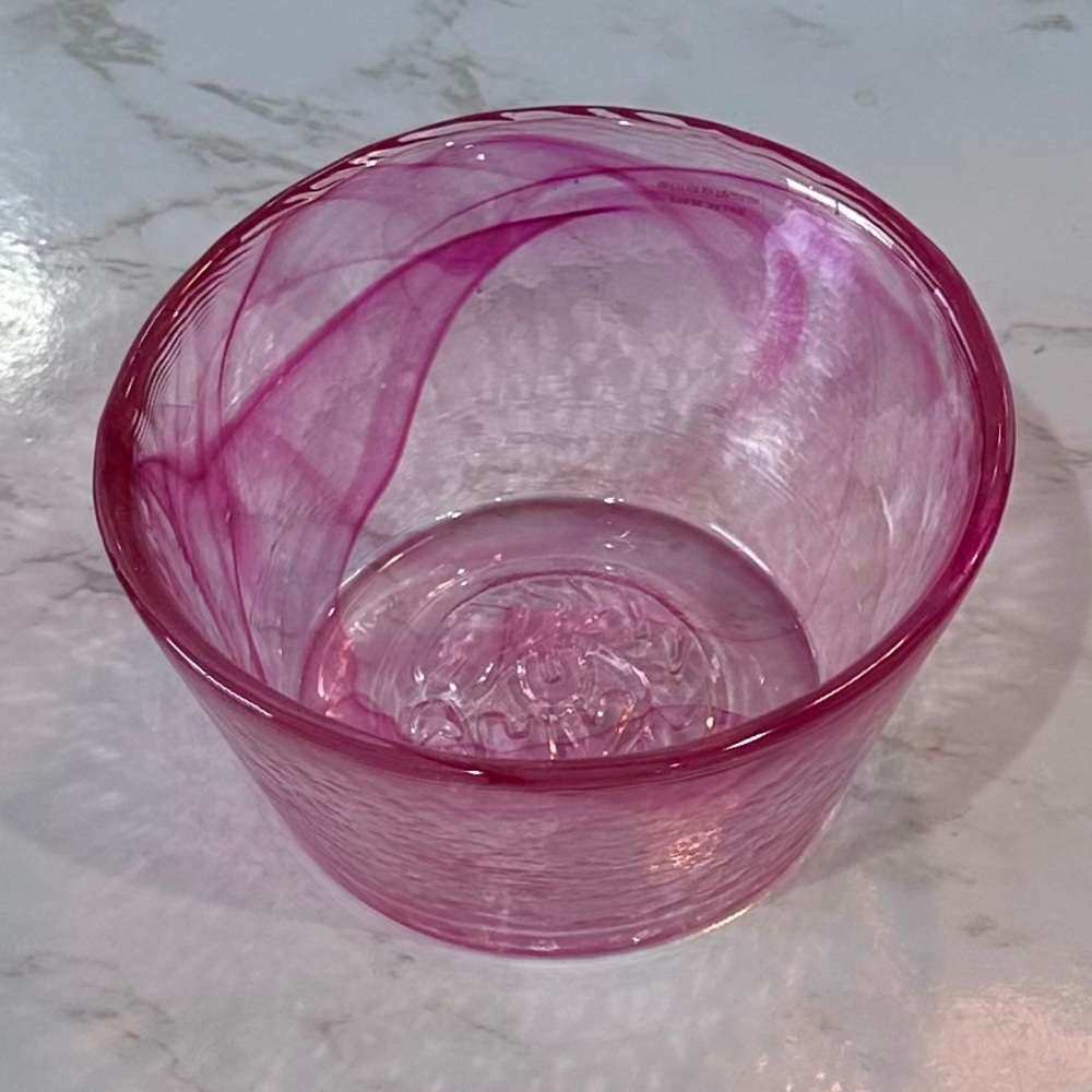 KOSTA BODA Pink Swirl Art Glass Mine 6” Bowl By Ulrica Hydman-Vallien - GORG! - Picture 4 of 16